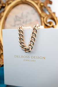 9ct Rose Gold Curb Link Hollow Bracelet, Delross Design Jewellers, Brisbane Jewellers, Custom Brisbane Jewellers, Brisbane Jewellery Repairs, Chermside West Jewellers  