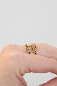 9ct Gold Coral Inspired Sapphire Ring