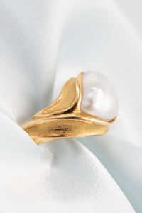 Vintage 18ct Gold Pearl & Diamond Ring