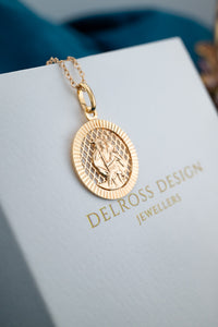 Vintage 9ct Gold Saint Christopher Medal Pendant,  Delross Design Jewellers, Brisbane Jewellers, Custom Brisbane Jewellers, Brisbane Jewellery Repairs, Chermside West Jewellers   