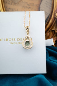 9ct Yellow & White Gold Tourmaline & Diamond Enhancer Pendant,  Delross Design Jewellers, Brisbane Jewellers, Custom Brisbane Jewellers, Brisbane Jewellery Repairs, Chermside West Jewellers   