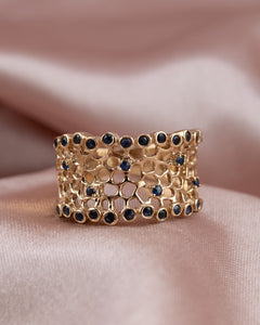 9ct Gold Coral Inspired Sapphire Ring