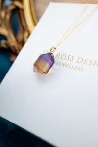 Gold Plated Natural Ametrine Pendant, Delross Design Jewellers, Brisbane Jewellers, Custom Brisbane Jewellers, Brisbane Jewellery Repairs, Chermside West Jewellers  