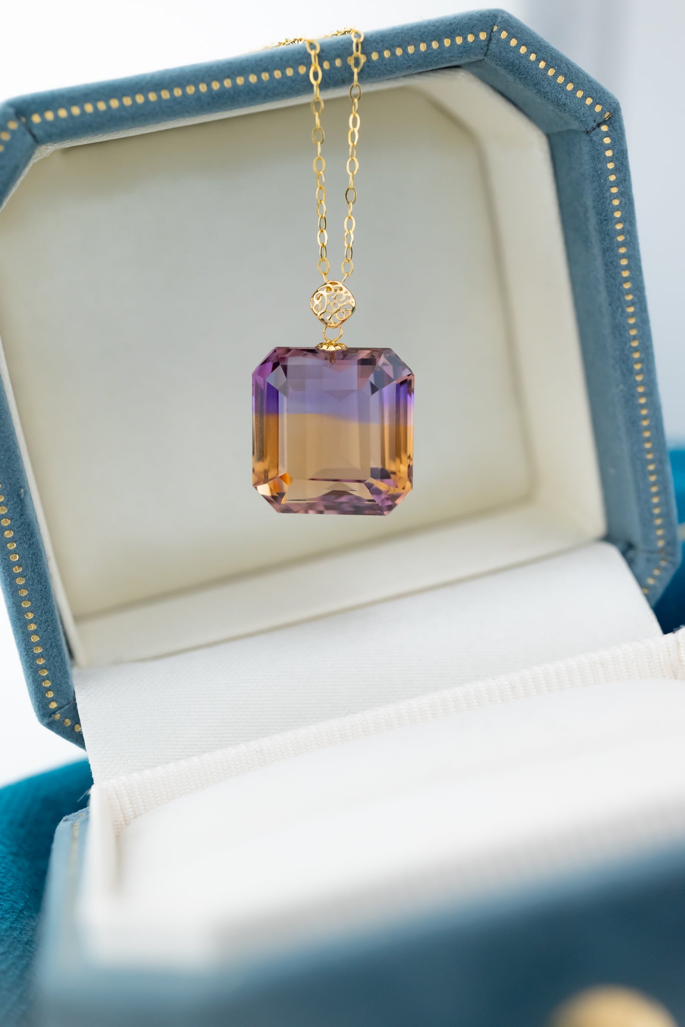 Gold Plated Natural Ametrine Pendant, Delross Design Jewellers, Brisbane Jewellers, Custom Brisbane Jewellers, Brisbane Jewellery Repairs, Chermside West Jewellers  