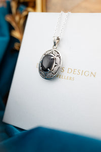 925 Sterling Silver Black Star Sapphire Pendant, Delross Design Jewellers, Brisbane Jewellers, Custom Brisbane Jewellers, Brisbane Jewellery Repairs, Chermside West Jewellers  