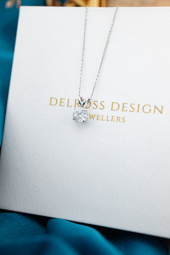 10ct White Gold Cubic Zirconia Pendant, Delross Design Jewellers, Brisbane Jewellers, Custom Brisbane Jewellers, Brisbane Jewellery Repairs, Chermside West Jewellers   