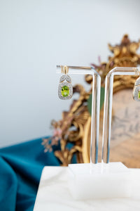 9ct Gold Peridot & Diamond Stud Earrings,  Delross Design Jewellers, Brisbane Jewellers, Custom Brisbane Jewellers, Brisbane Jewellery Repairs, Chermside West Jewellers   