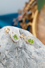 Load image into Gallery viewer, 9ct Gold Peridot &amp; Diamond Stud Earrings,  Delross Design Jewellers, Brisbane Jewellers, Custom Brisbane Jewellers, Brisbane Jewellery Repairs, Chermside West Jewellers   