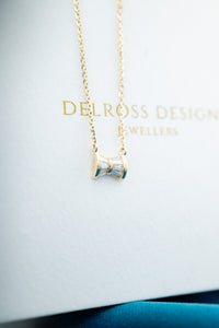 9ct Gold Diamond 0.34ct TDW Bow Necklace, Delross Design Jewellers, Brisbane Jewellers, Custom Brisbane Jewellers, Brisbane Jewellery Repairs, Chermside West Jewellers  