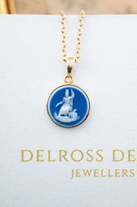 Vintage 18ct Yellow Gold Blue Cameo Figure Pendant, Delross Design Jewellers, Brisbane Jewellers, Custom Brisbane Jewellers, Brisbane Jewellery Repairs, Chermside West Jewellers  