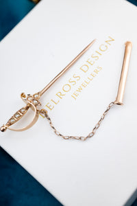 Antique Victorian Rose Gold 9ct Sword. Made in Birmingham. Functional Case, Delross Design Jewellers, Brisbane Jewellers, Custom Brisbane Jewellers, Brisbane Jewellery Repairs, Chermside West Jewellers   