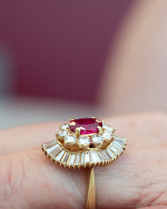 18ct Handmade Natural 1.16ct Ruby & Diamond Ring