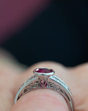 Load image into Gallery viewer, 14ct Natural 0.88ct Ruby &amp; Diamond Ring