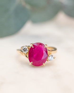 18ct Natural 3.52ct Ruby Ring