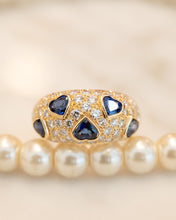 Load image into Gallery viewer, 18ct Natural Heart Sapphire &amp; Diamond Ring