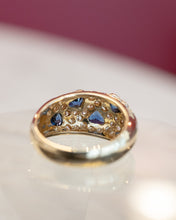 Load image into Gallery viewer, 18ct Natural Heart Sapphire &amp; Diamond Ring