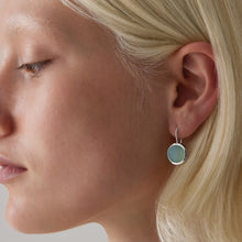 Load image into Gallery viewer, Sterling Silver Cabochon Aqua Chalcedony Earrings