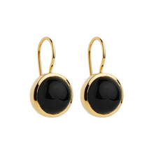 Load image into Gallery viewer, Gold Plated Sterling Silver Black Onyx Earrings