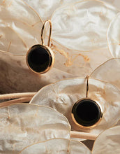 Load image into Gallery viewer, Gold Plated Sterling Silver Black Onyx Earrings