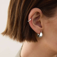 Load image into Gallery viewer, Sterling Silver Rounded Huggie Earrings
