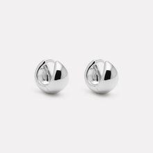 Load image into Gallery viewer, Sterling Silver Rounded Huggie Earrings