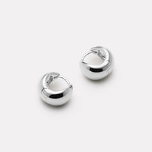 Load image into Gallery viewer, Sterling Silver Rounded Huggie Earrings