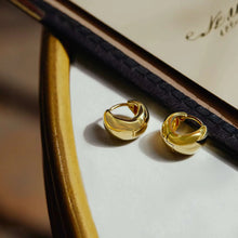 Load image into Gallery viewer, 14ct Gold Plated Sterling Silver Rounded Huggie Earrings