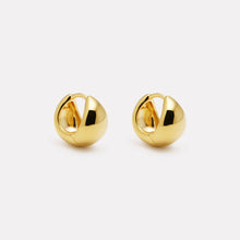Load image into Gallery viewer, 14ct Gold Plated Sterling Silver Rounded Huggie Earrings