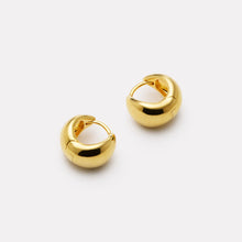 Load image into Gallery viewer, 14ct Gold Plated Sterling Silver Rounded Huggie Earrings
