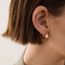 Load image into Gallery viewer, 14ct Rose Gold Plated Sterling Silver Rounded Huggie Earrings