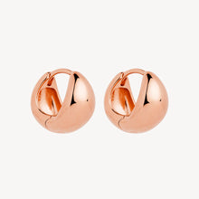 Load image into Gallery viewer, 14ct Rose Gold Plated Sterling Silver Rounded Huggie Earrings