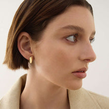 Load image into Gallery viewer, 14ct Gold Plated Sterling Silver Flared Huggie Earrings
