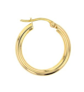 9ct Gold Plain Hoop Earrings