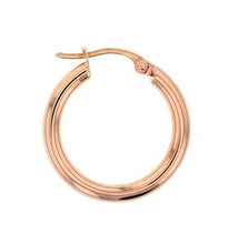 Load image into Gallery viewer, 9ct Rose Gold Plain Hoop Earrings