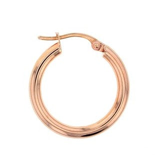 9ct Rose Gold Plain Hoop Earrings