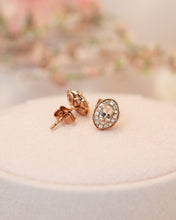 Load image into Gallery viewer, 9ct Rose Gold Morganite &amp; Diamond Stud Earrings