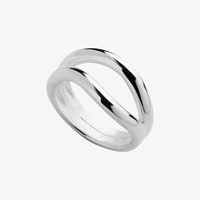 Load image into Gallery viewer, Sterling Silver Wavy 2-Band Ring