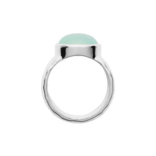 Load image into Gallery viewer, Sterling Silver Cabochon Aqua Chalcedony Ring