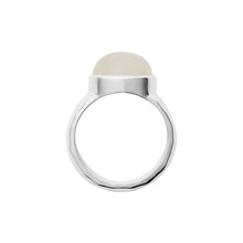 Load image into Gallery viewer, Sterling Silver Cabochon Rainbow Moonstone Ring