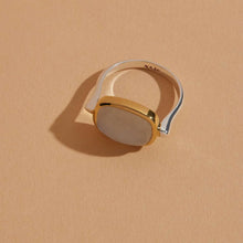 Load image into Gallery viewer, 14ct Gold Plated Sterling Silver Moonstone Ring