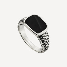 Load image into Gallery viewer, Sterling Silver Rectangle Black Onyx Ring