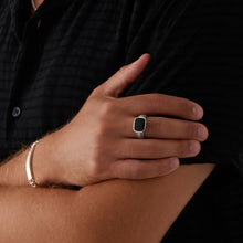 Load image into Gallery viewer, Sterling Silver Rectangle Black Onyx Ring