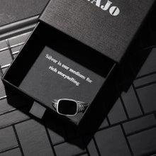 Load image into Gallery viewer, Sterling Silver Rectangle Black Onyx Ring