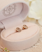 Load image into Gallery viewer, 9ct Rose Gold Morganite &amp; Diamond Stud Earrings