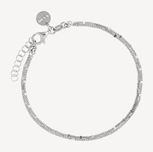 Load image into Gallery viewer, Sterling Silver Double Strand Curb &amp; Mirror Link Bracelet