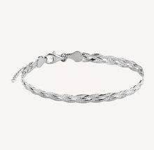 Load image into Gallery viewer, Sterling Silver Herringbone Chain Strand Bracelet