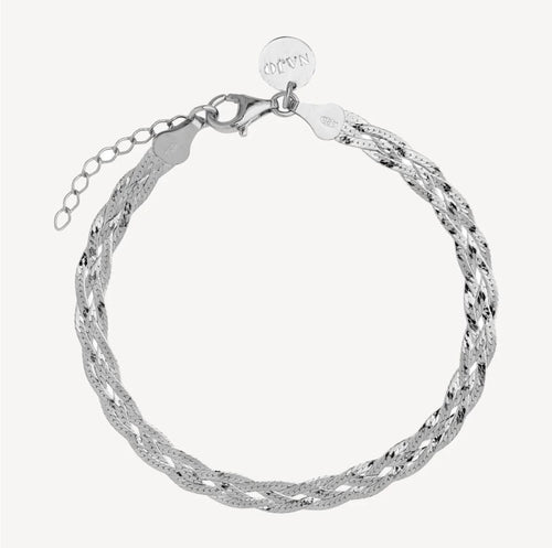 Sterling Silver Herringbone Chain Strand Bracelet