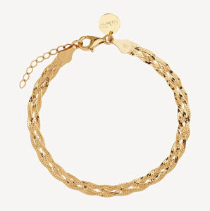 14ct Gold Plated Herringbone Chain Strand Bracelet