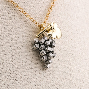 Handmade 18ct Gold Diamond Grapes Pendant, Delross Design Jeweller, Brisbane Jeweller, Chermside Jeweller, Custom Jewellery 