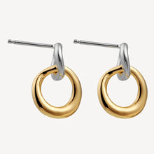 Load image into Gallery viewer, 14ct Gold Plated &amp; Sterling Silver Double Circle Stud Earrings